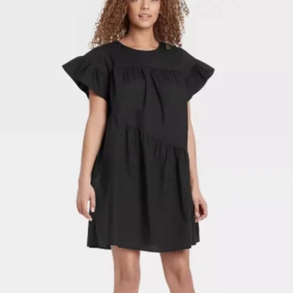 Who What Wear Tiered Mini Trapeze Dress